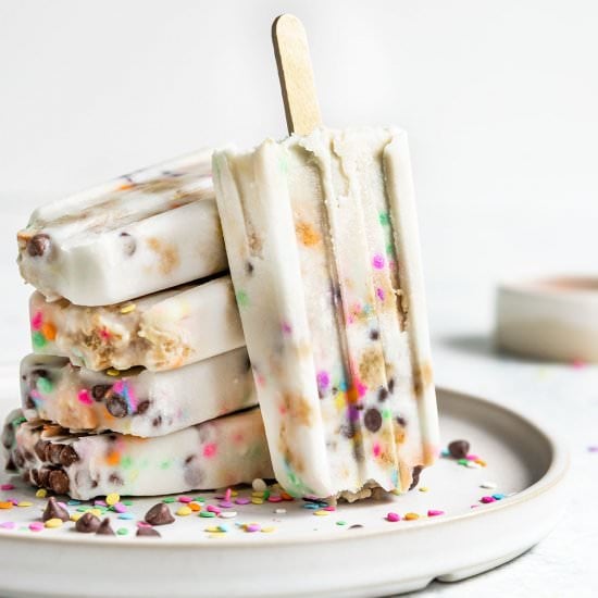 Vegan Cookie Dough Popsicles