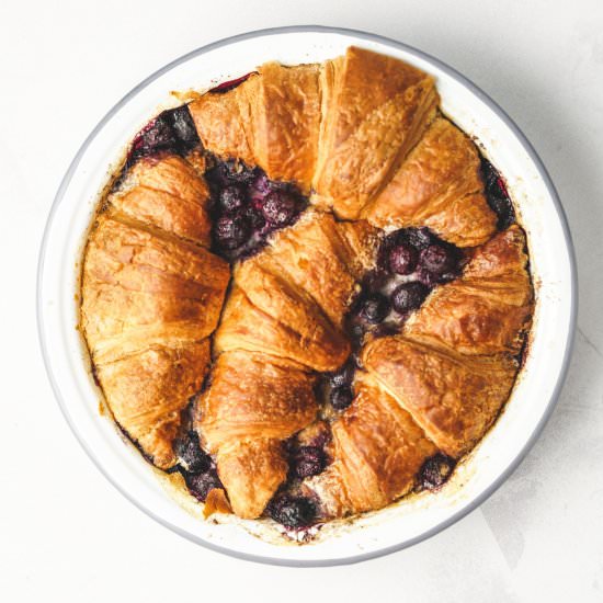 Croissant & Blueberry Bread Pudding
