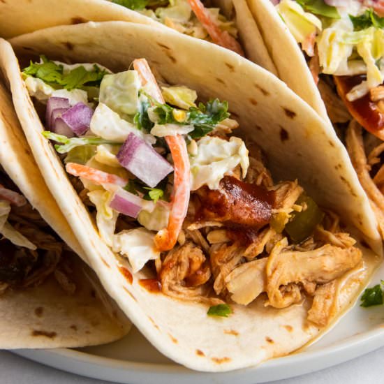 Slow Cooker BBQ Chicken Tacos