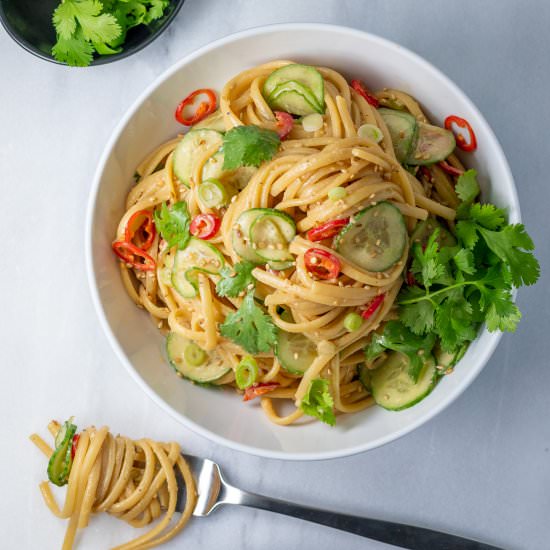 Cucumber & Red Chile Sesame Noodles