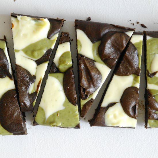 matcha pandan brownies