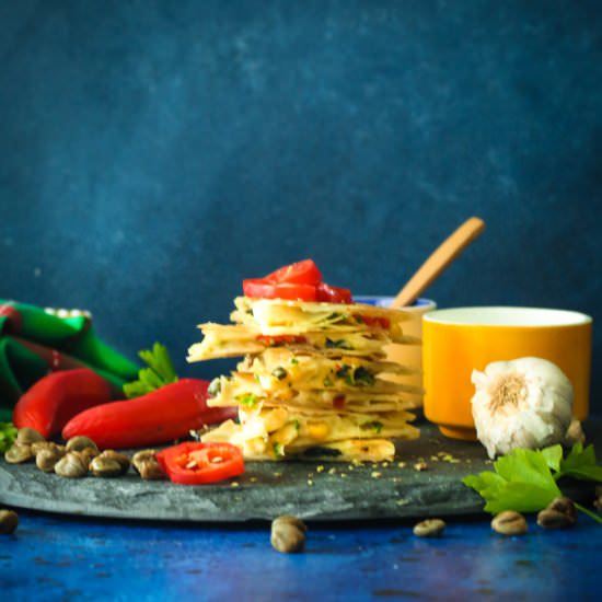 corn and caper quesadilla