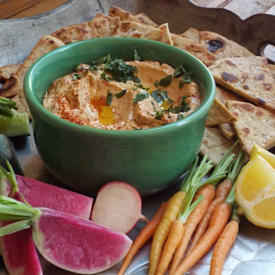 Spicy Hummus with Roasted Peppers