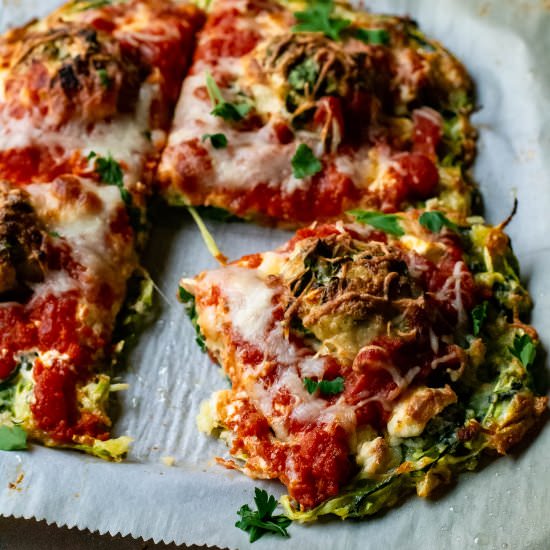 Zucchini Meatball Pizza
