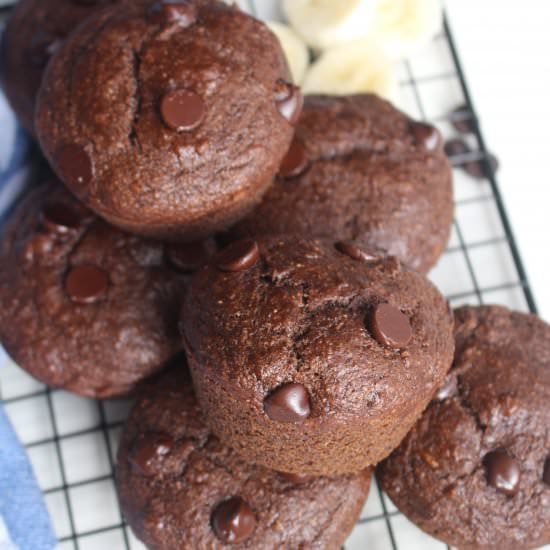 Vegan Double Chocolate Muffins