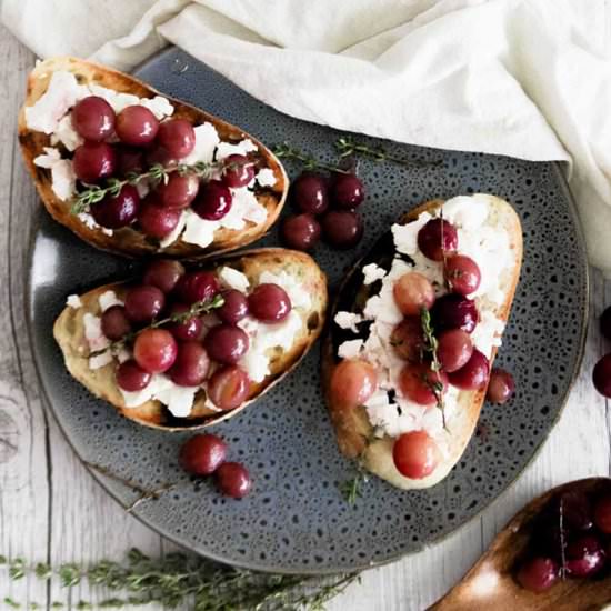 Grape and Goat’s Cheese Bruschetta