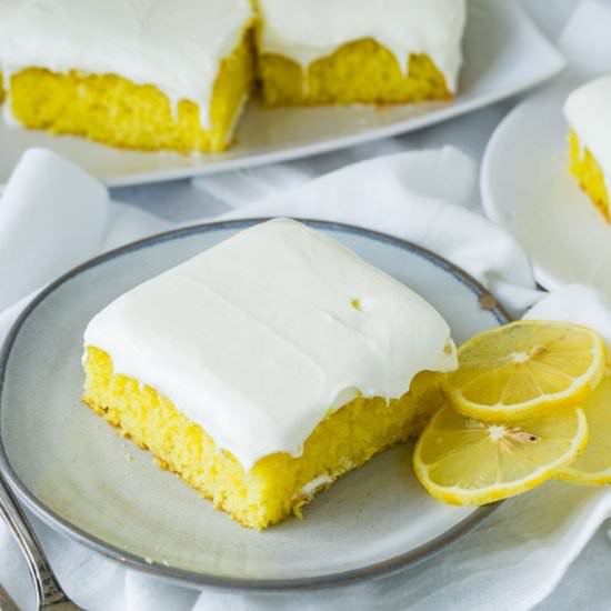 Frosted Lemon Jello Cake