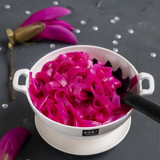 How do you make pink noodles?
