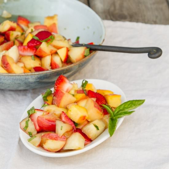 Peach and Strawberry Fruit Salad