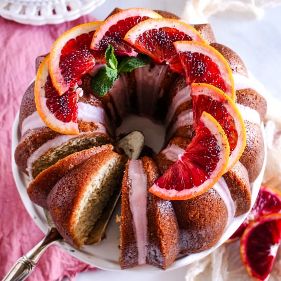 BLOOD ORANGE POPPYSEED BUNDT CAKE