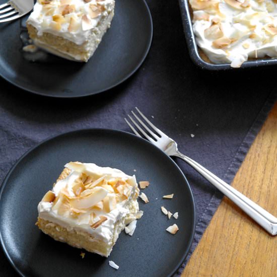 lemongrass coconut tres leches cake