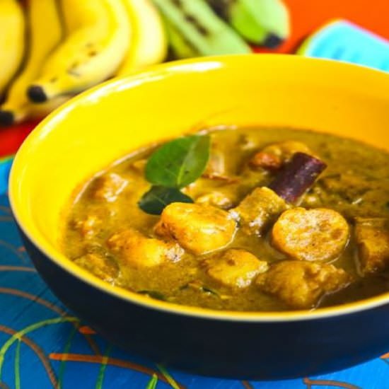 creole banana and eggplant curry