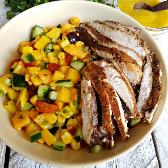 chicken mango cucumber salad