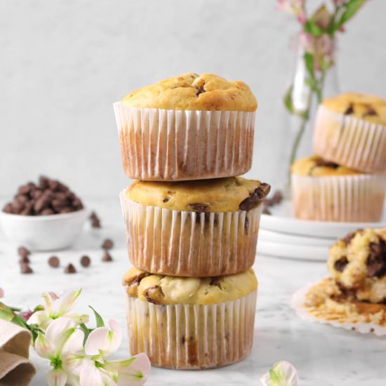 Chocolate Chunk Banana Muffins