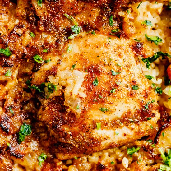 Chicken Thighs and Rice Casserole