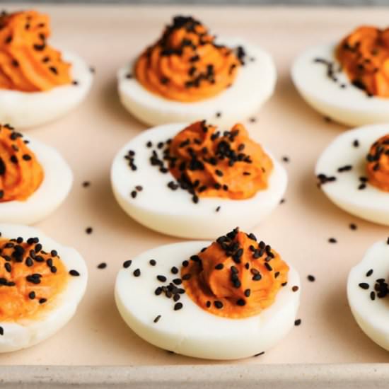 Kimchi Deviled Eggs