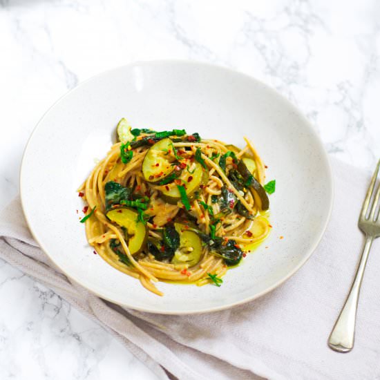 Courgette & Spinach Spaghetti