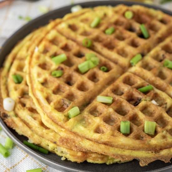 Egg and Cheese Hash Brown Waffles