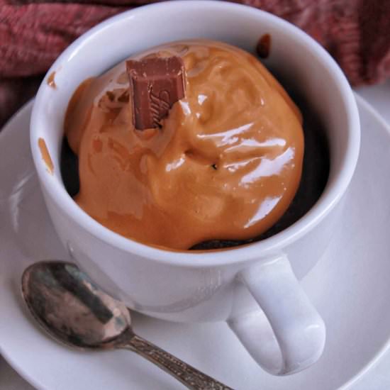 Mug Cake with Dalgona Frosting