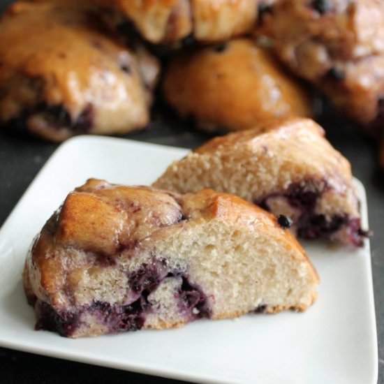 Blueberry Buns with Honey Glaze