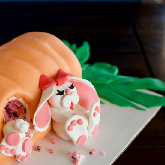 Giant carrot and bunny cake