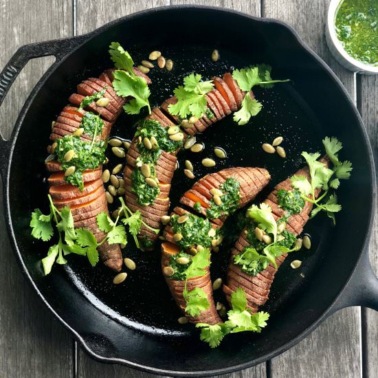 hasselback sweet potatoes