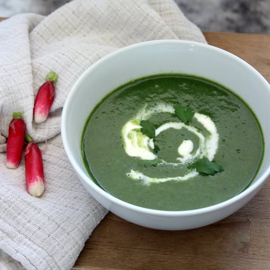 radish tops soup
