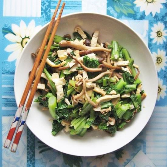 Stir-Fry Greens w/Mushrooms,Tofu