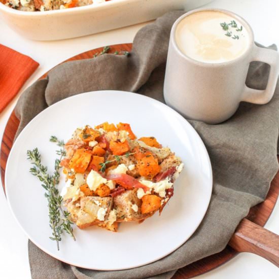 Butternut Squash Prosciutto Strata