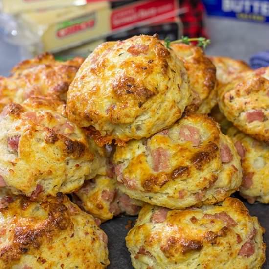 Cheesy Ham Biscuits