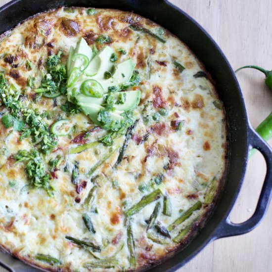 Spring Greens Quiche w/ Chimichurri
