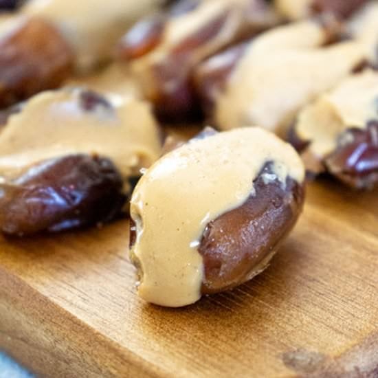 Frozen peanut butter stuffed dates