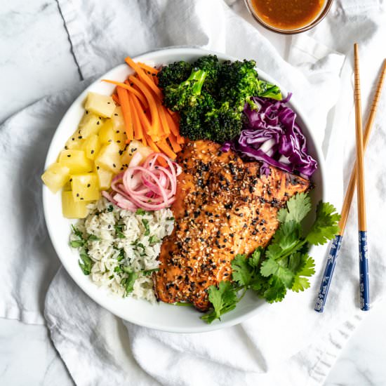 Air Fried Salmon Bowl