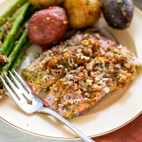 Crusted Pecan Mustard Salmon