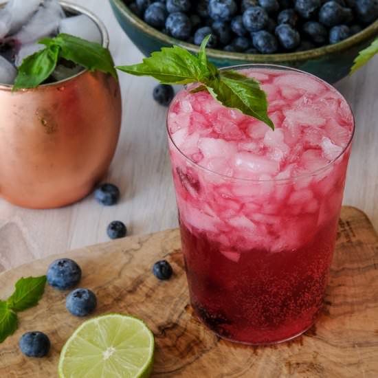 Blueberry Basil Moscow Mule