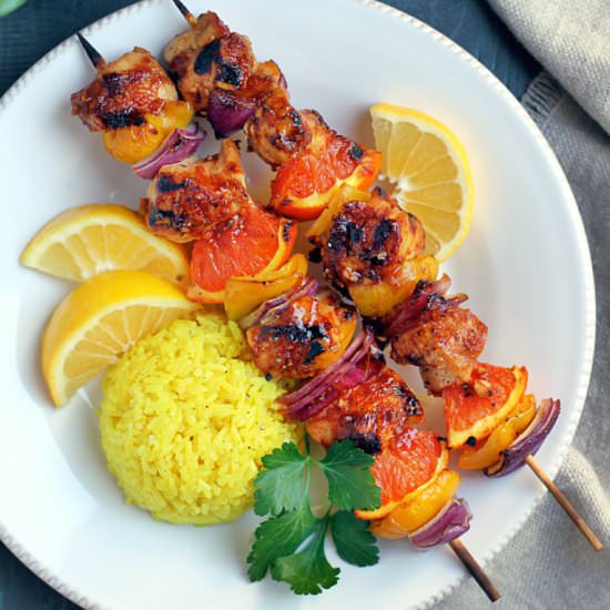 Hawaiian Chicken Kebabs