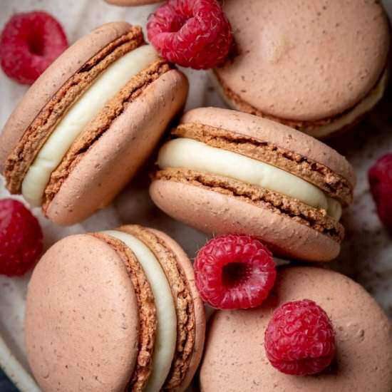 White Chocolate Raspberry Macarons