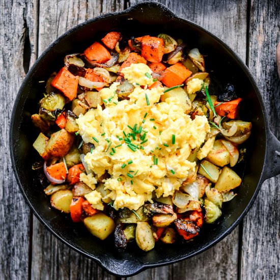 Roasted Veggie Hash with Eggs