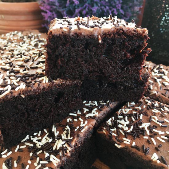 Chocolate Sprinkle Tray Bake