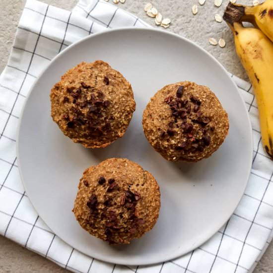 Healthy Vegan Banana Oatmeal Muffin