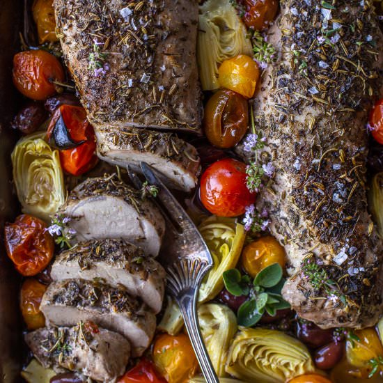 Pork Tenderloin with Artichokes