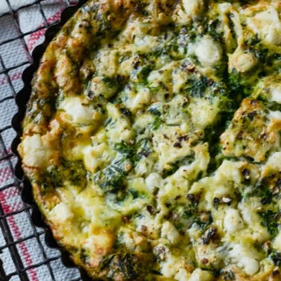 Spinach Mint and Feta Frittata