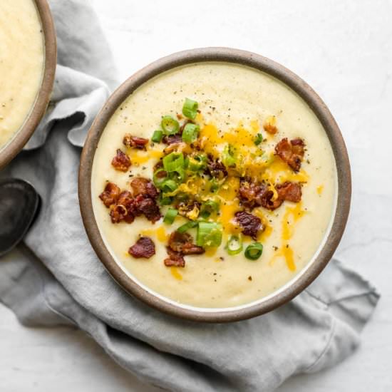 small batch loaded potato soup