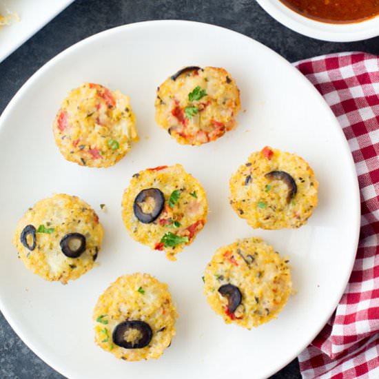 Cheesy Quinoa Pizza Bites