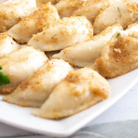 Frozen Perogies with Breadcrumbs