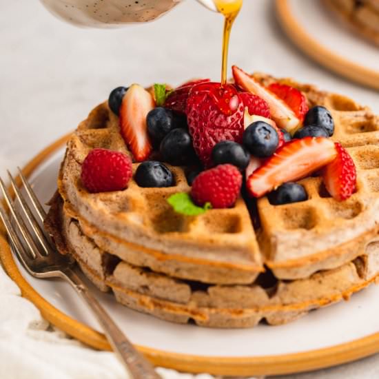 Easy Vegan Rye Waffles