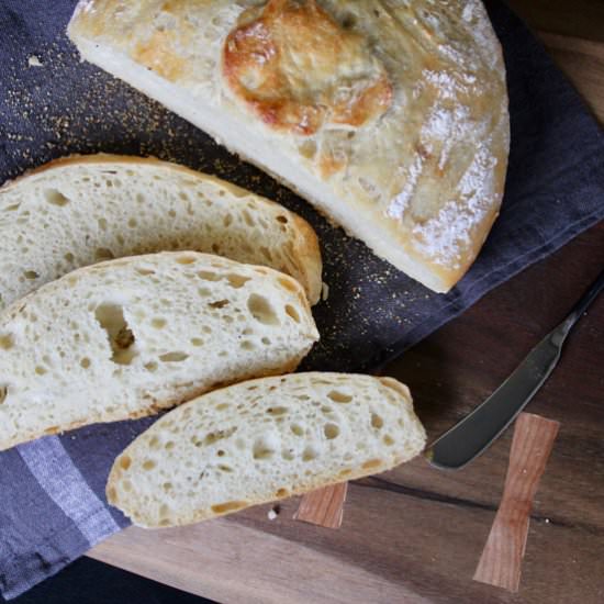 No-Knead Crusty White Bread