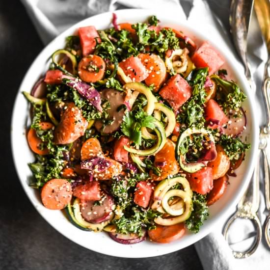 Asian Kale Watermelon Salad