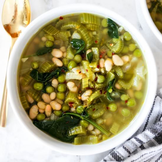 Brothy Greens and Beans with Lemon