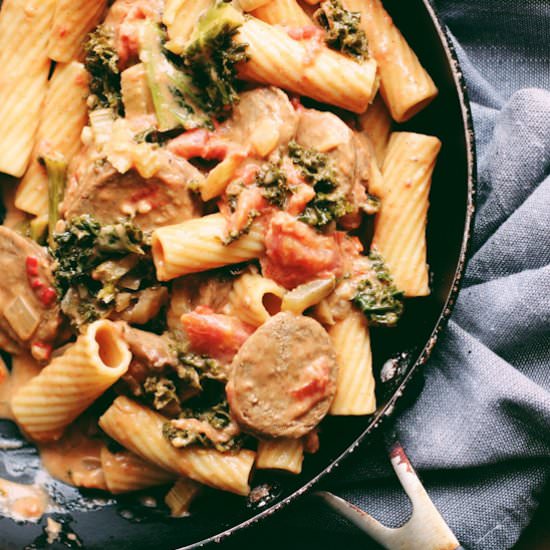 Creamy Cajun Sausage Pasta